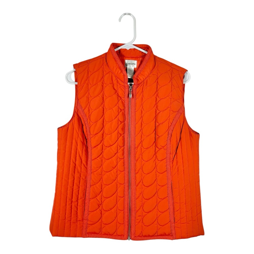 Chico’s Orange Quilted Vest